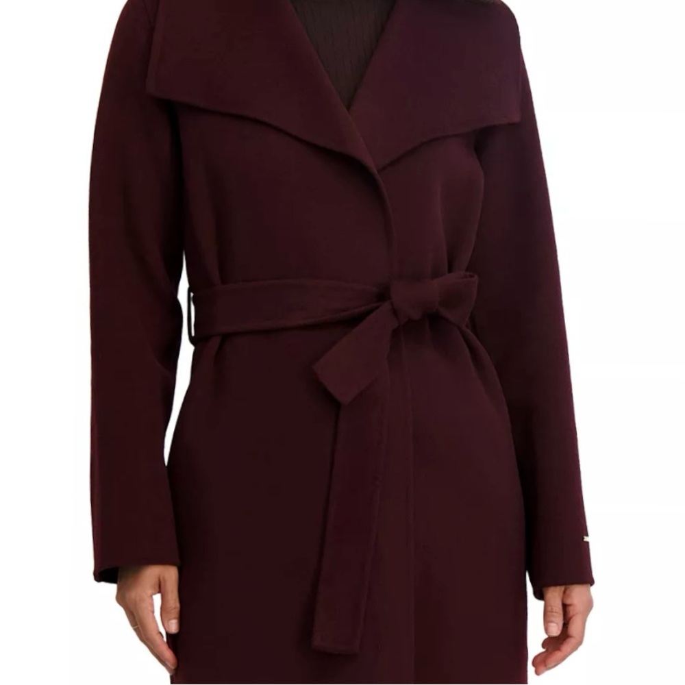 NWT Elie Tahari Women's Burgundy Ella Coat Sz large